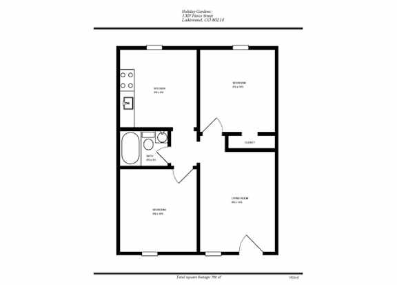 Floor Plan  at Holiday Gardens, Colorado, 80214