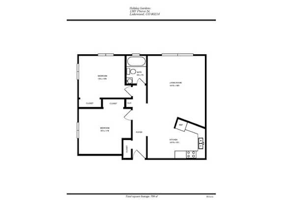 Floor Plan  at Holiday Gardens, Lakewood, CO