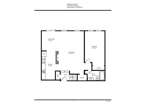 Floor Plan  at Holiday Gardens, Lakewood, CO