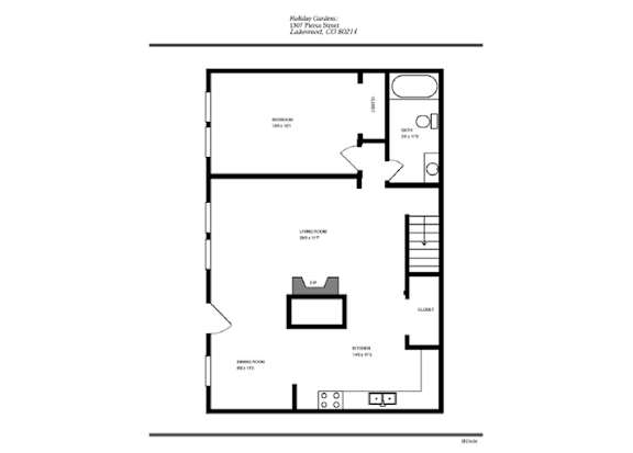 Floor Plan  at Holiday Gardens, Lakewood, 80214