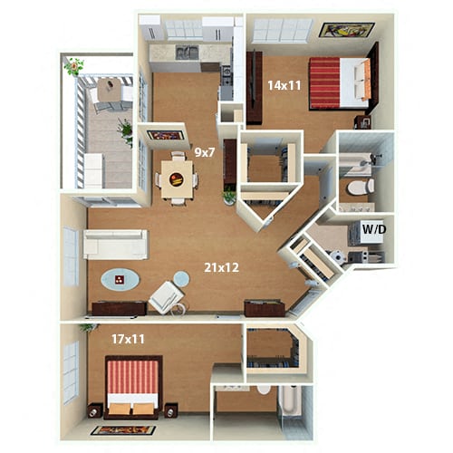 Floor Plan  2 Bedroom