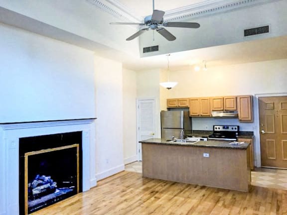 Floor Plan  Unit 2F: Living Room & Kitchen