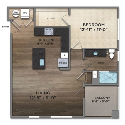 Floor Plan  A11-0 Floor Plan at The Nicholas, Columbus, OH, 43215