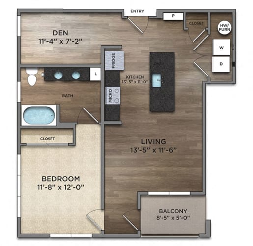 Floor Plan  A12-0A Floor Plan at The Nicholas, Columbus, OH