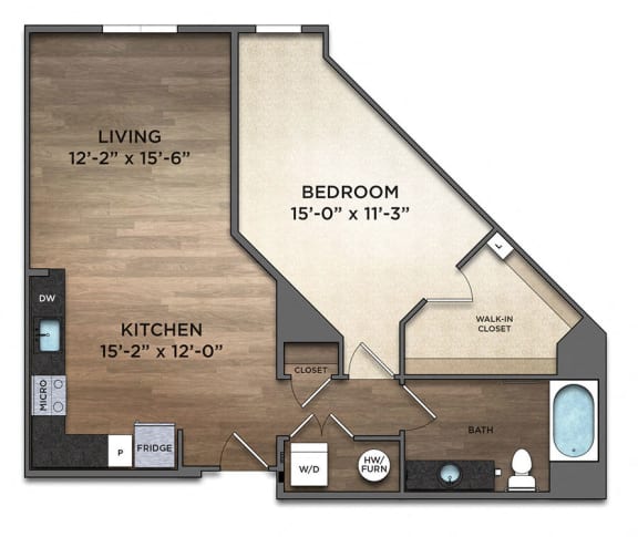 Floor Plan  A6-1 Floor Plan at The Nicholas, Columbus, 43215