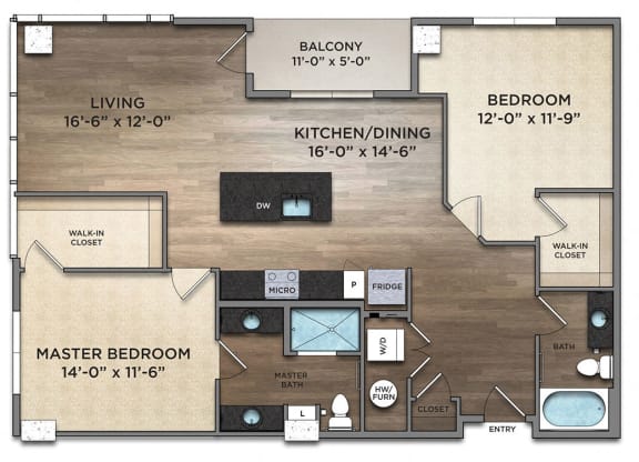 Floor Plan  B-10-1 Floor Plan at The Nicholas, Columbus, Ohio