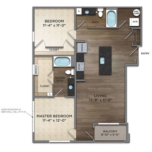 Floor Plan  B11-0 Floor Plan at The Nicholas, Columbus, 43215