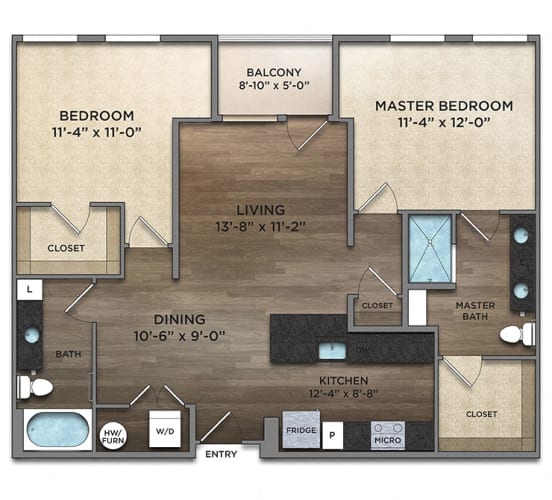 Floor Plan  B12 Floor Plan at The Nicholas, Columbus, Ohio