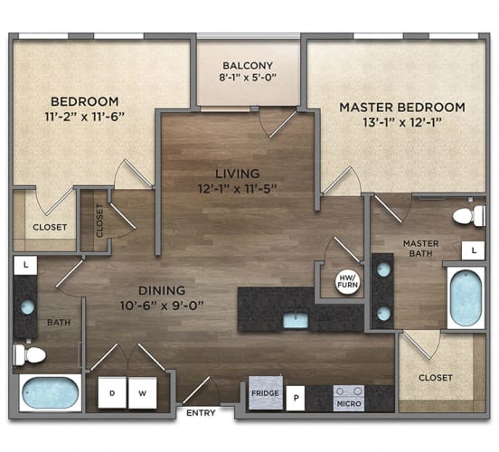 Floor Plan  B-12-0 Floor Plan at The Nicholas, Columbus