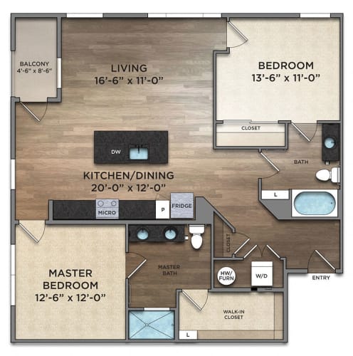 Floor Plan  B6-0 Floor Plan at The Nicholas, Ohio, 43215