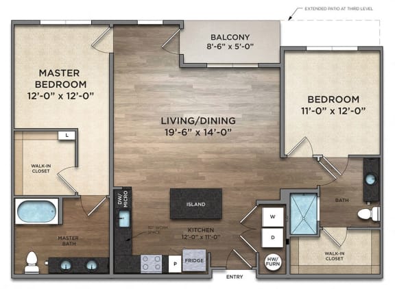 Floor Plan  B7-0A Floor Plan at The Nicholas, Columbus, OH