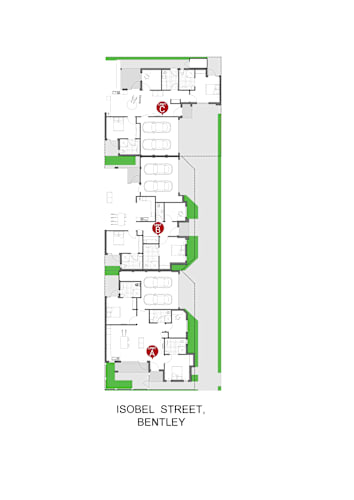 Floor Plan  A floor plan of a building on Isobel Street, Bentley.