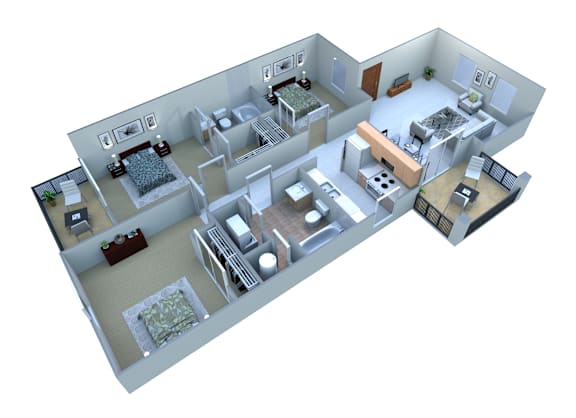 Floor Plan  Triplex 3 Beds