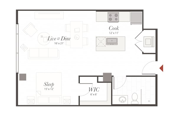 Floor Plan  Studio Apartment