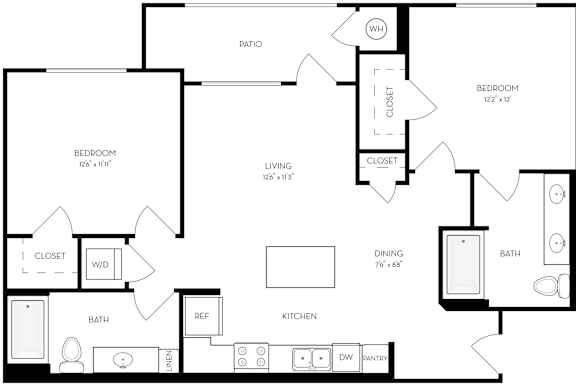 Floor Plan  2 Bedroom - B