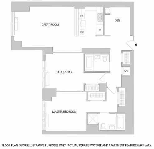 Floor Plan  2Br Den 2Bth 2