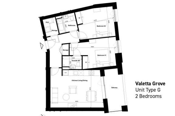 Floor Plan  floor plan of the upper level of the apartment