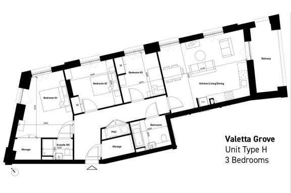 Floor Plan  floor plan of the upper level of the apartment