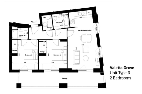 Floor Plan  floor plan of the upper level of the apartment