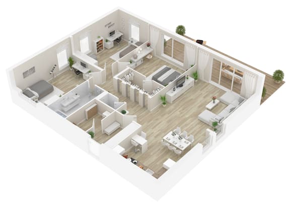 Floor Plan  4 Bedrooms, 2 Bathrooms