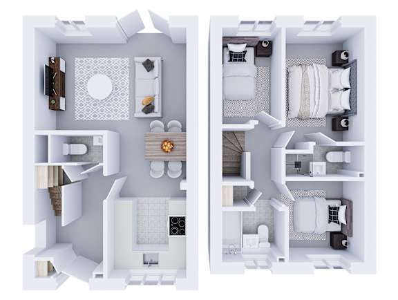 Floor Plan  a floor plan of a house with two different views of the house