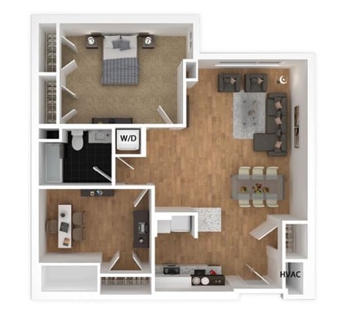Floor Plan  One Bedroom - One Bathroom