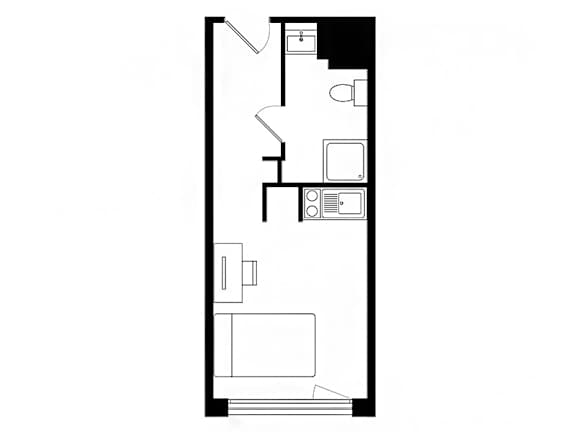Floor Plan  A black and white drawing of a floor plan of a house.