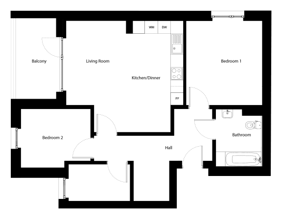 Floor Plan  2 Bed Apartment Type 3