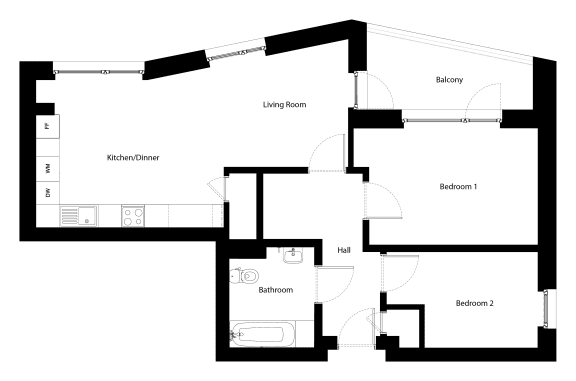 Floor Plan  2 Bed Apartment Type 1