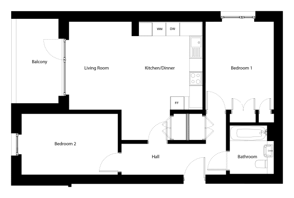 Floor Plan  2 Bed Apartment Type 2