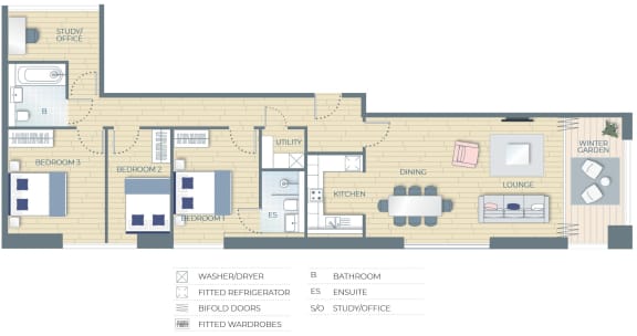 Floor Plan  3 Bedroom Apartment