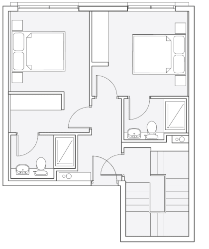 Floor Plan  2 Bedroom Duplex