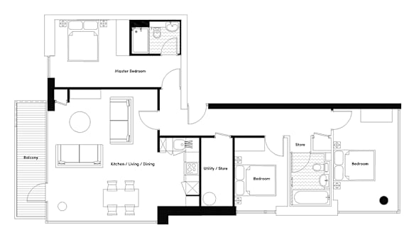 Floor Plan  Three Bedroom