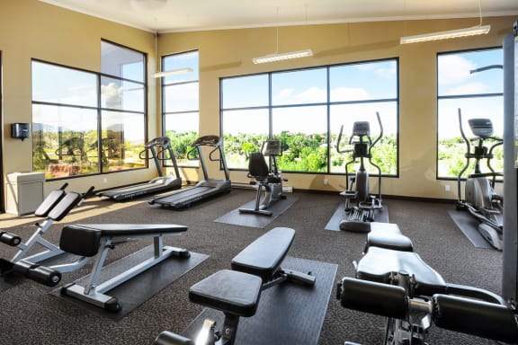 Fully Equipped Fitness Center On-Site at Bonterra Lakeside Apartments