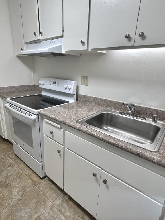 a kitchen with a sink stove and dishwasher
