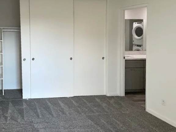 A laundry room with a washer and dryer in it.