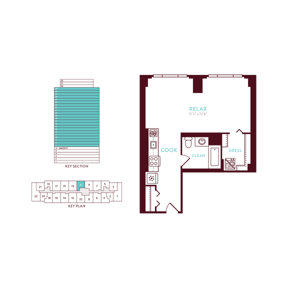 1 bedroom 1 bathroom B at 360 State Street, New Haven, Connecticut
