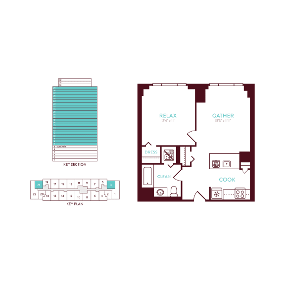 1 bedroom 1 bathroom C at 360 State Street, New Haven