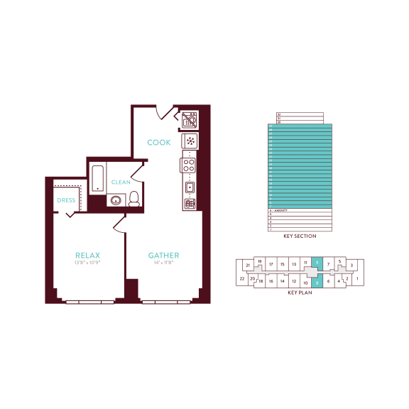 1 bedroom 1 bathroom D at 360 State Street, Connecticut