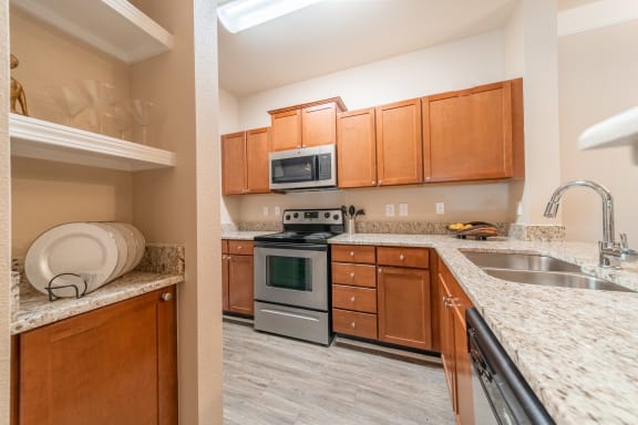 Granite Countertop Kitchen at Rose Heights Apartments, Raleigh, NC, 27613