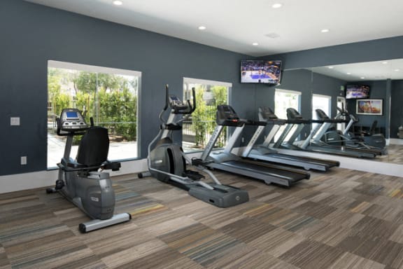 Cardio equipment in gym at Legends at Rancho Belago, CA, 92553