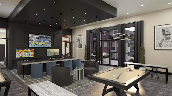 Pool Table at Amara Luxury Apartments, Sacramento, California