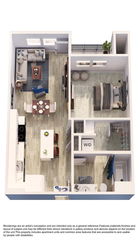 A3 Model Floor Plan at Element 12 Apartments in Henderson, NV