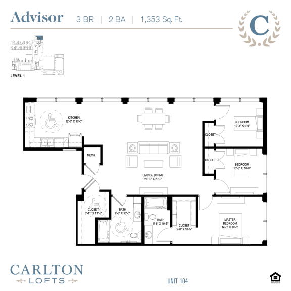 Floor Plan at Carlton Lofts in Clouqet, MN.