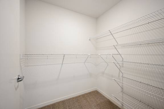 Walk-in Closets with Built-In Shelving at Alo Apartments in Buffalo MN