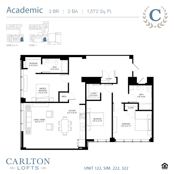 Floor Plan at Carlton Lofts in Clouqet, MN.