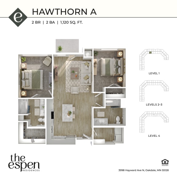 The Espen_Hawthorn A_3d floor plan