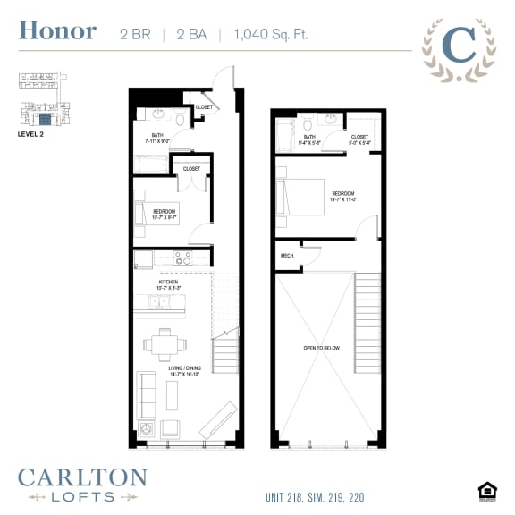 Floor Plan at Carlton Lofts in Clouqet, MN.