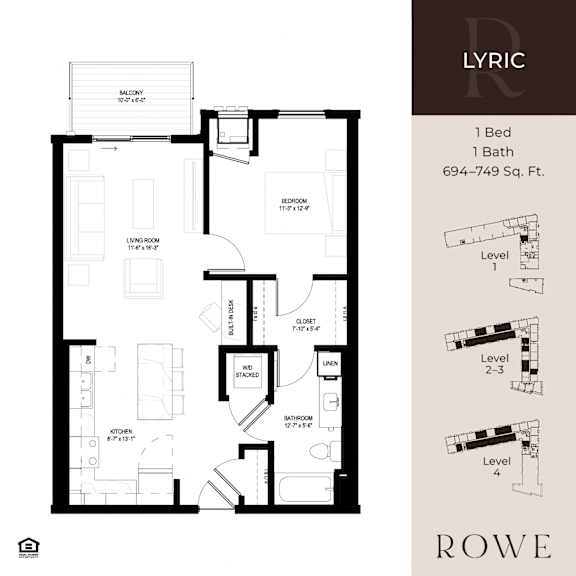 A floor plan for a home with a living room, dining room, kitchen, and bathrooms.