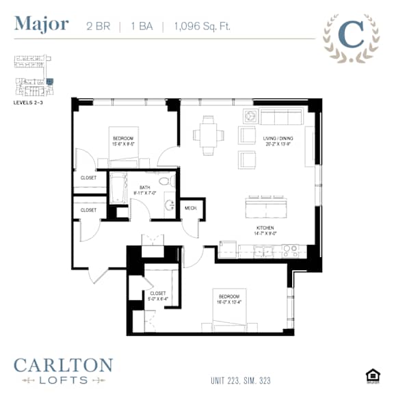 Floor Plan at Carlton Lofts in Clouqet, MN.